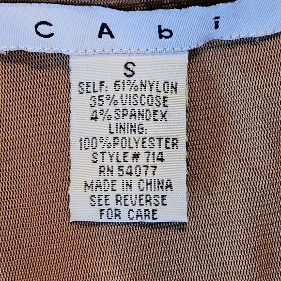 CAbi Lace Illusion Cocktail Dress Size  Small Colors Black and Nude - Picture 4 of 12